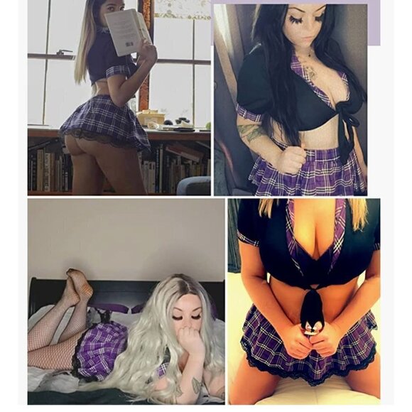 SEXY Schoolgirl Lingerie Roleplay Set Student Bondage Halloween Costume Crop NWT - Picture 7 of 7